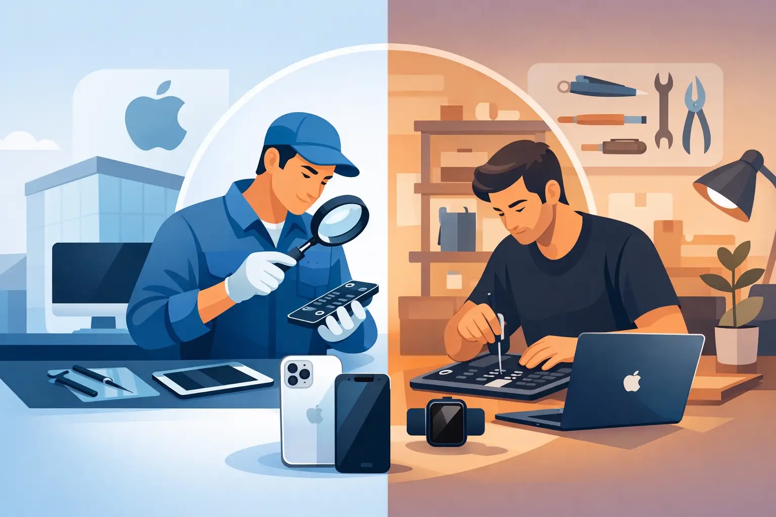 Réparateur agréé ou indépendant pour Apple.